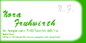 nora fruhwirth business card